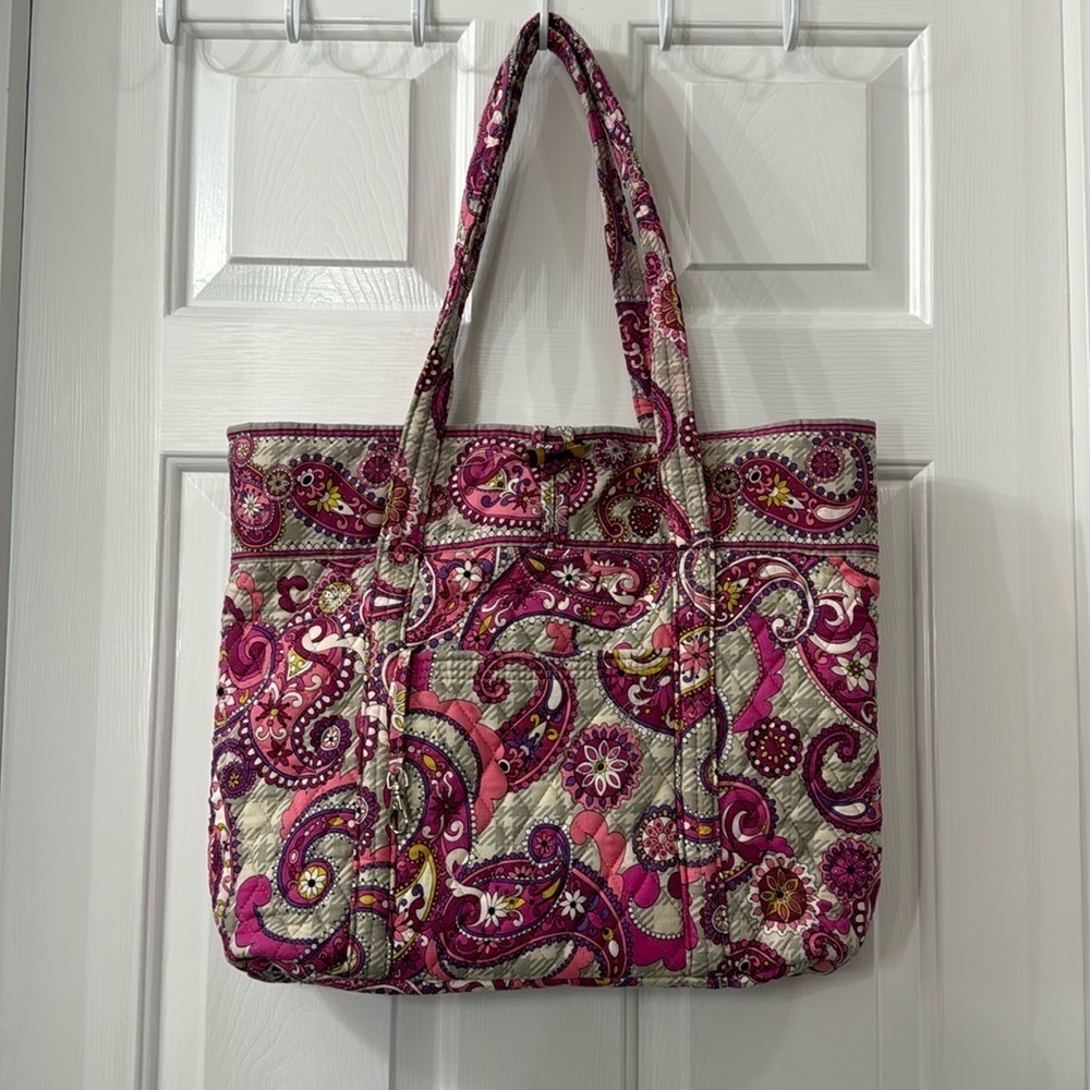 Vera Bradley plaid and paisley large tote